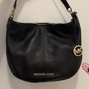 Michael Kors Black Pebbled Leather Hobo Bag